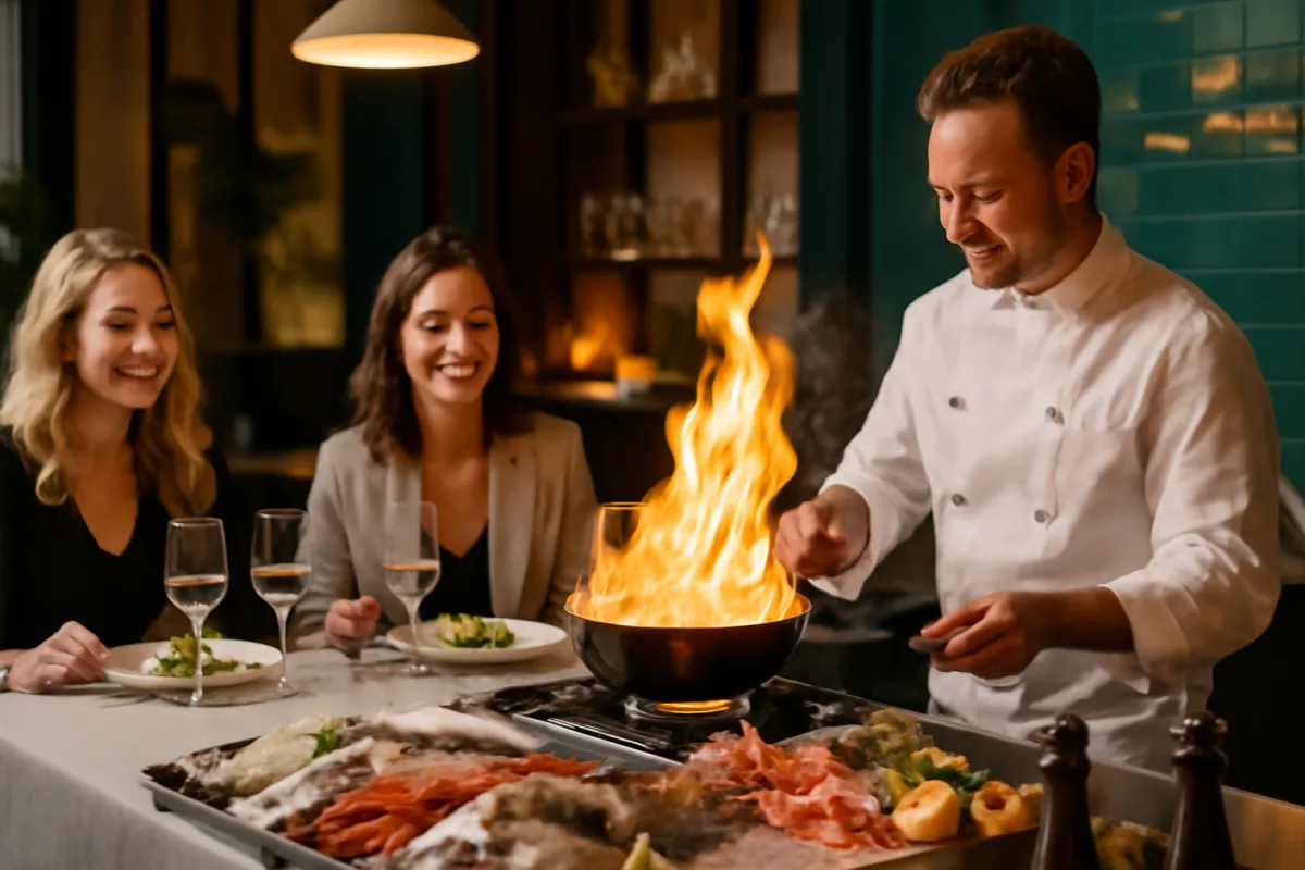 Cena con showcooking di pesce: la formula che trasforma la serata in un’esperienza memorabile