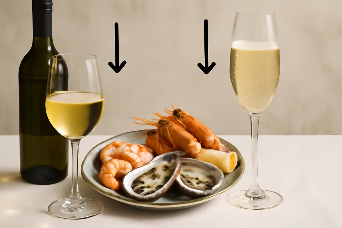 Vino bianco o bollicine per l’aperitivo di pesce? Scegli sempre con questa regola pratica